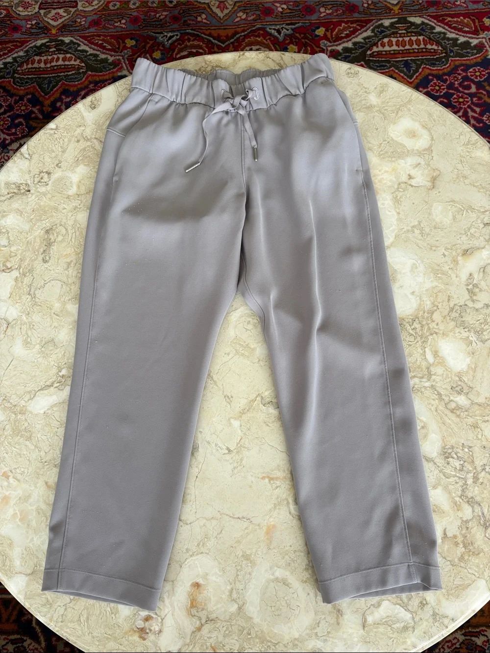 Lululemon On The Fly Woven Pant Rhino Grey Crepe Drawstring High Rise - Picture 2 of 13